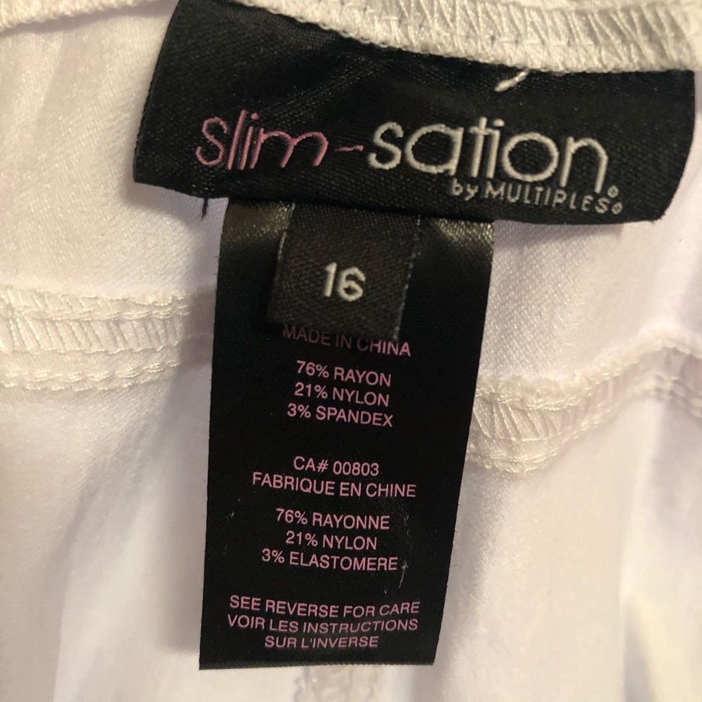 - Slim Sation White Capri pant women’s 16 - Picture 5 of 8